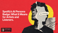 AI Persona badge — HP Music editorial visual