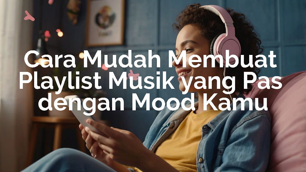 "Ilustrasi berbagai genre musik dengan alat musik, menggambarkan pentingnya playlist untuk suasana hati."