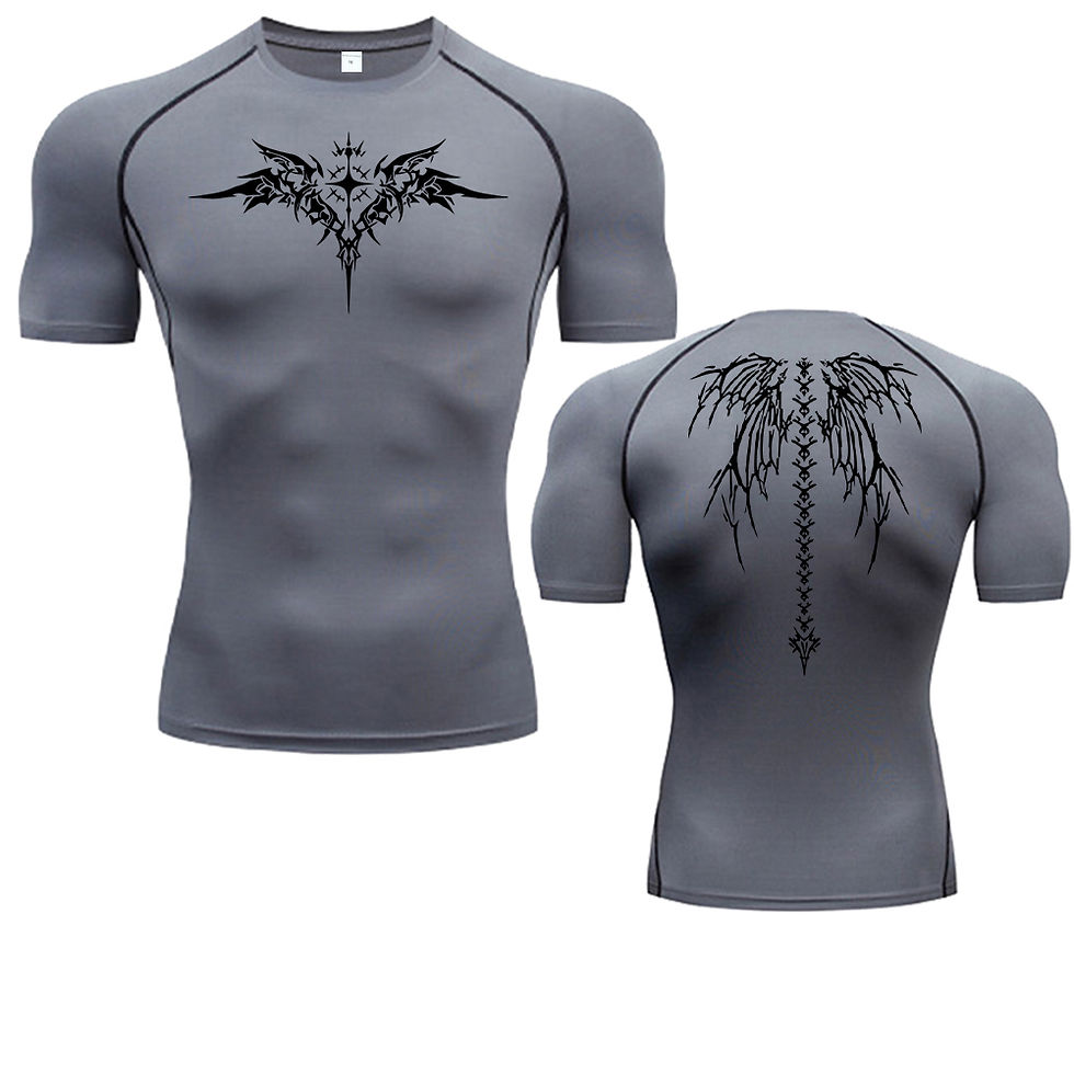Thumbnail: Anime Print Compression Shirt Mens Running T-Shirt Quick-Drying Fitness Sportswe