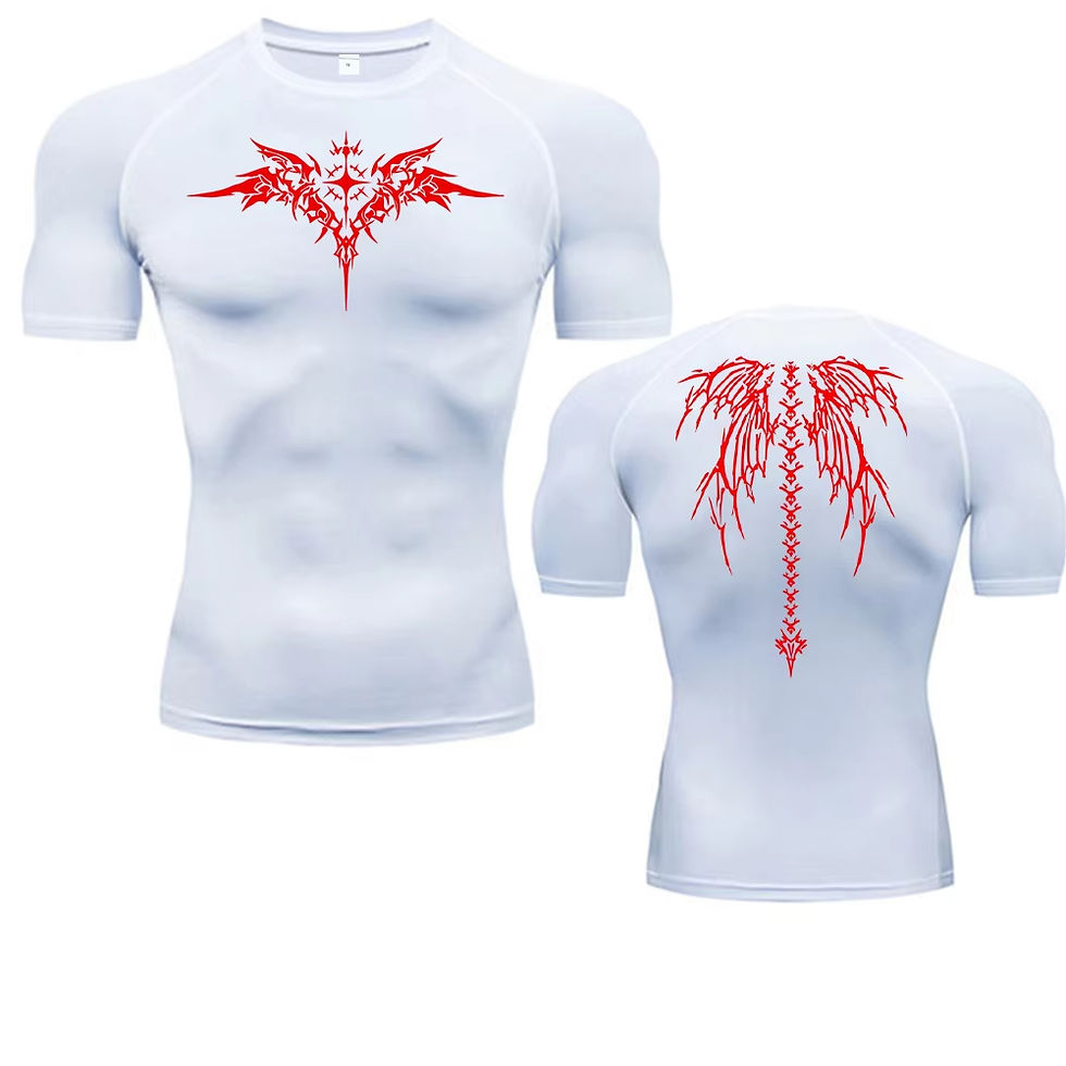 Thumbnail: Anime Print Compression Shirt Mens Running T-Shirt Quick-Drying Fitness Sportswe