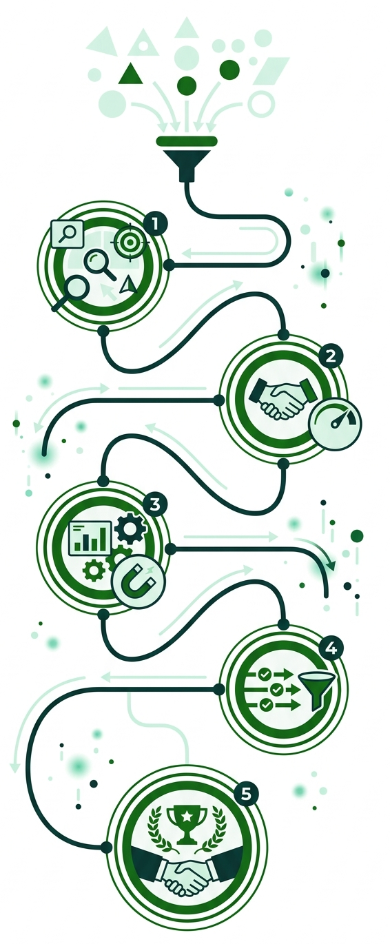 Performance-based lead generation process flow