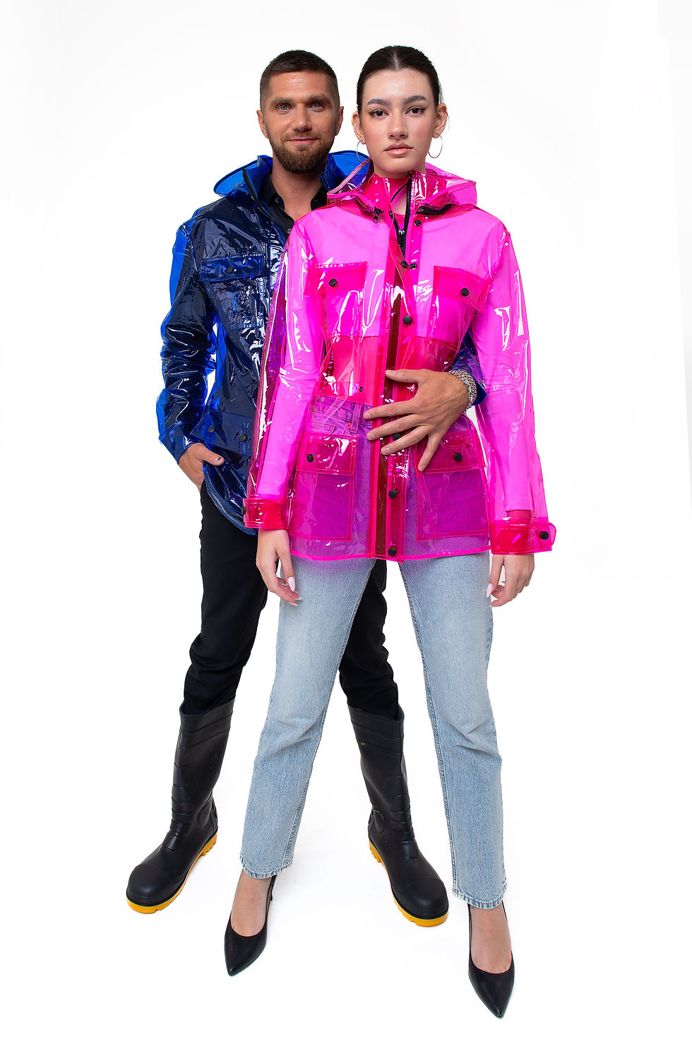 Thumbnail: Women's sports raincoat! With a removable hood! Transparent jacket!