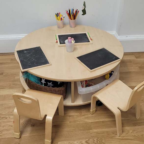 Kids table and chalk board Belsize Village Nursery