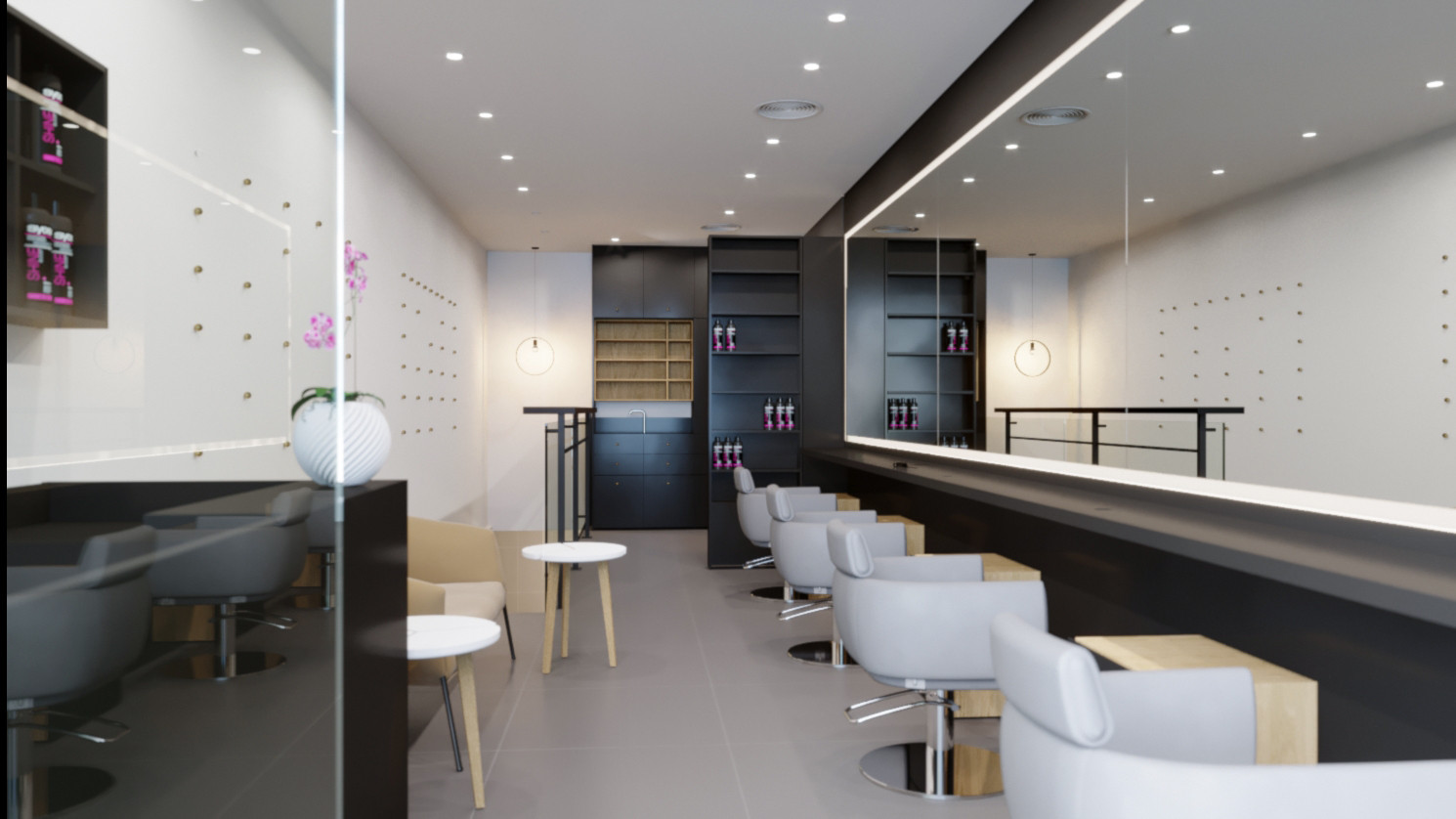 עיצוב מספרת "שמעון ראש" במתחם איינשטיין תל אביב