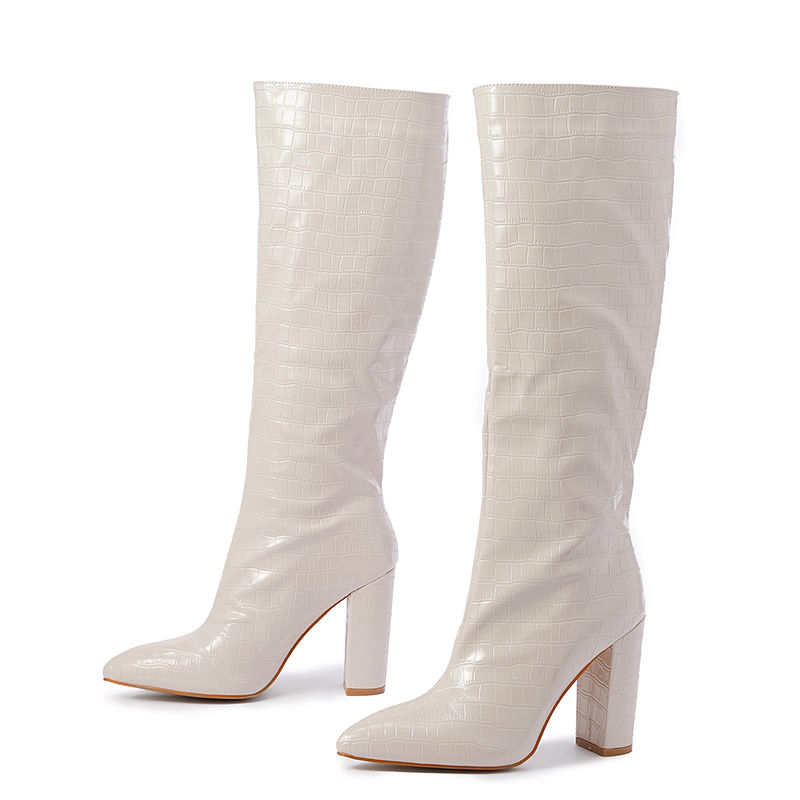 Thumbnail: 2023 Winter New Catwalk With Pointed Toe Chunky Heel Over the Knee Boots