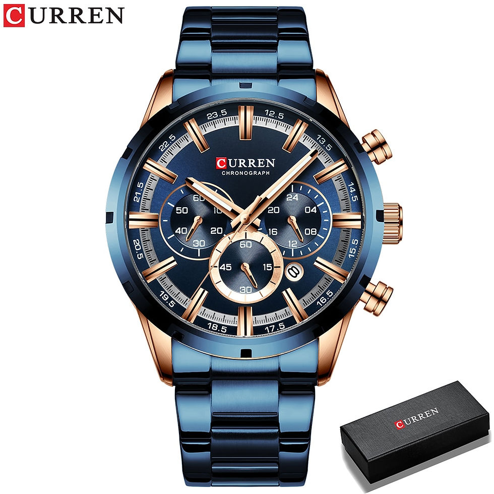 Miniature : New Fashion Watches Stainless Steel Top Brand Luxury Sports Chrono Quartz Watch