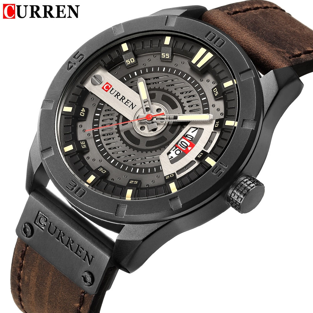 Luxury Watch Brand CURREN Men Military Sports Watches Leather Wrist