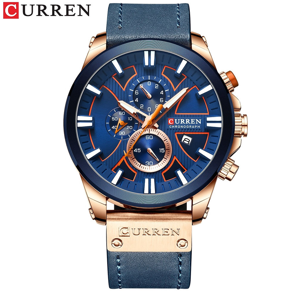 Thumbnail: Watches Quartz Clock Leather Wristwatch Fashion Gift for Men
