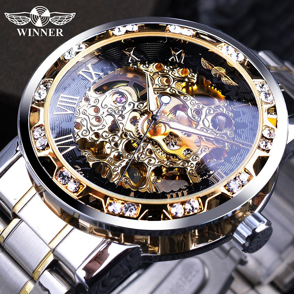 Diamond Luminous Gear Movement Royal Design Men Top Brand Luxury Skeleton Wrist