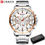 Thumbnail: Chronograph Men's Watches Stainless Steel Band Wristwatch Dial Quartz