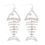 Thumbnail: Fish Bone Rhinestone Dangling Earrings