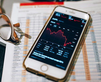 A digital financial app on an iPhone