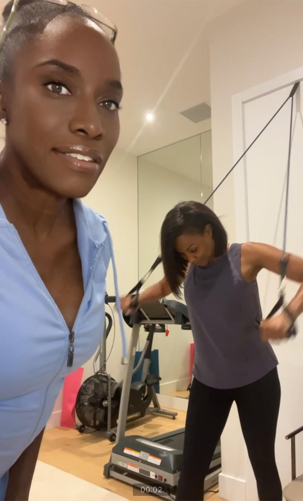 Close-up view of a personal training session focusing on strength training