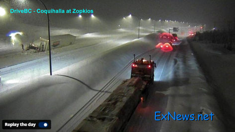 Coquihalla Highway Travel Mess on Sunday Night