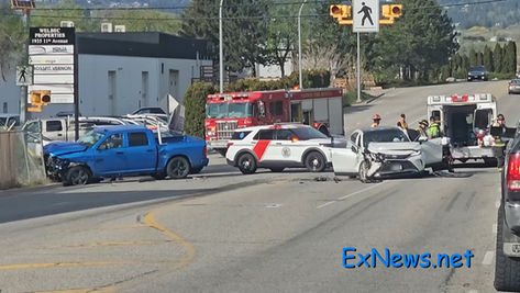 Two Vehicles Collide at Middleton and 11th Avenue in Vernon
