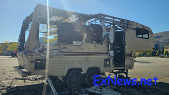 Fire guts trailer in Anderson Way parking lot
