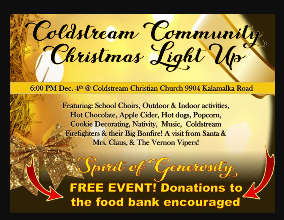 Coldstream Community Christmas Lightup, December 4th, 2022