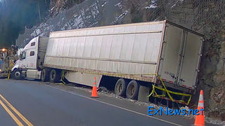 Driver Escapes Serious Injury After Boulder Strikes Semi on Trans-Canada