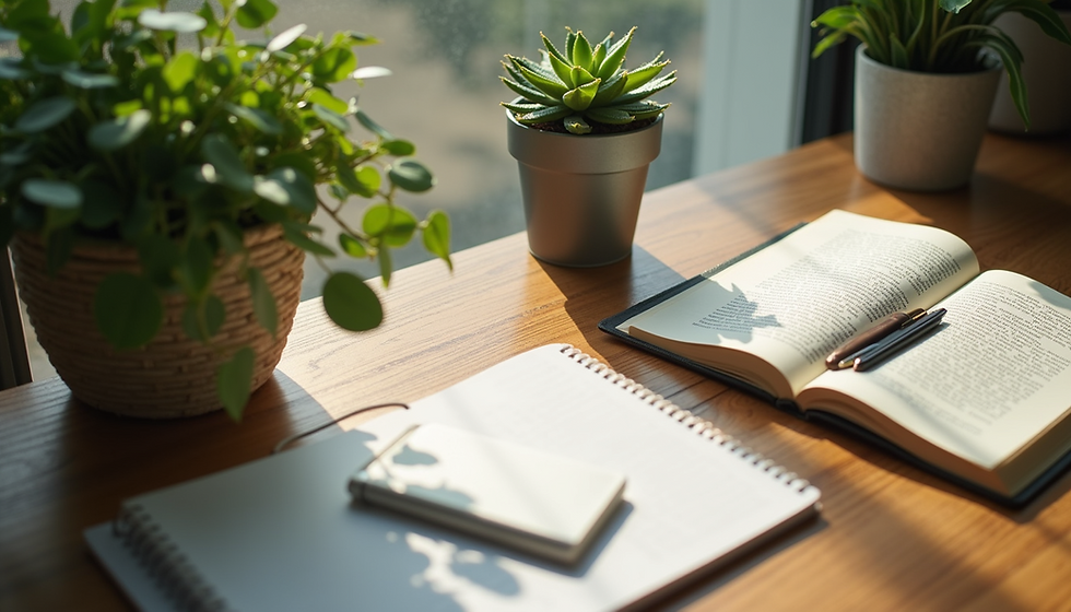 Student planlegger semesteret med kalender og notater og forbereder studiestart med Eksamensportalen+ tilgang