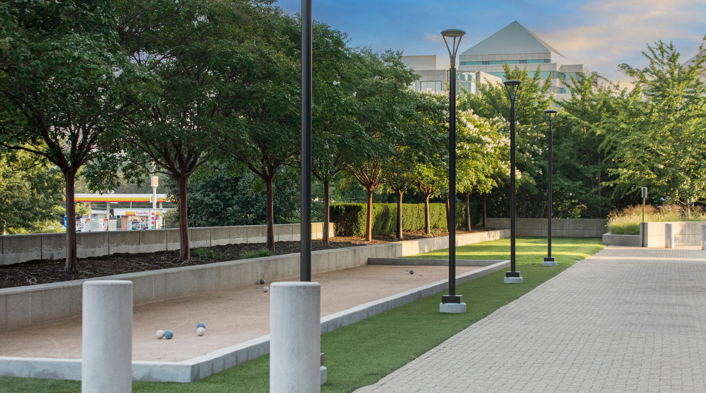 Bocce in the outdoor area of 1861 International Drive