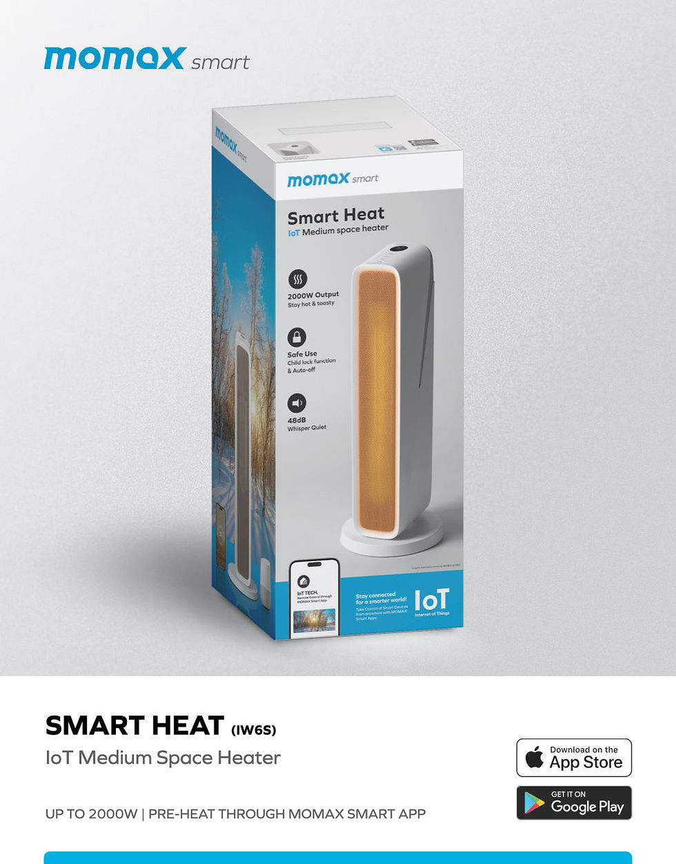 縮圖：Momax IW6S Smart Heat IoT 中型智能暖風機 - Smart Heat IoT Medium Space Heater