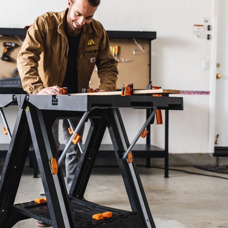 縮圖：WORX 威克士 WX051 多功能工作枱 - Pegasus Folding Work Table & Sawhorse