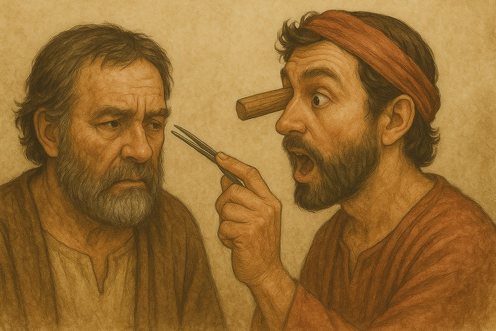 According to Matthew 7:1-5, Jesus advocates for healing more than judging, that is, righteousness more than justice.