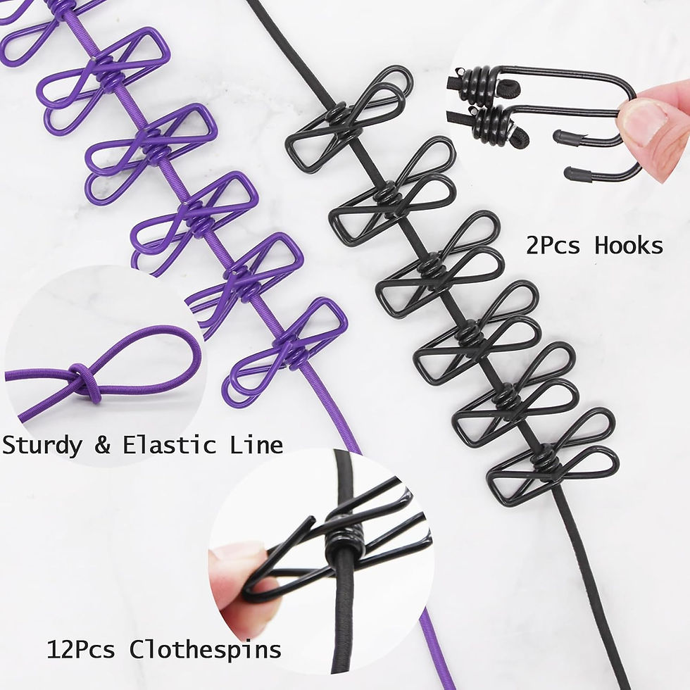 Thumbnail: Cloth drying rope with 12 hooks