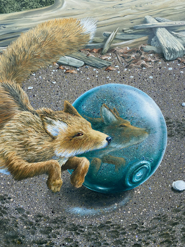 close up of Racing Around Painting