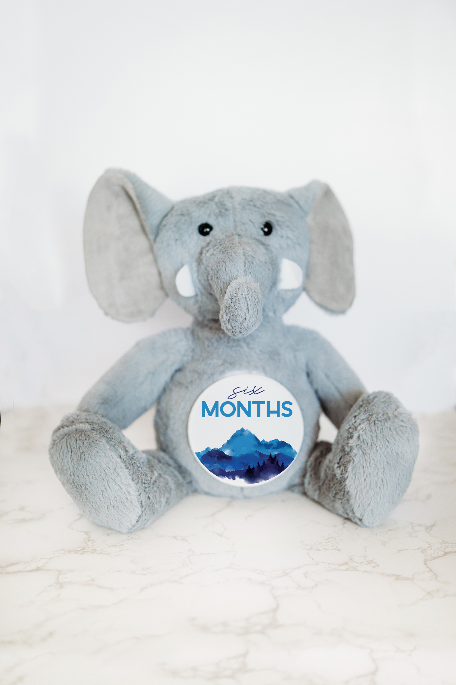 Elephant Blue Mountain Monthly Milestone Stuffed Animal