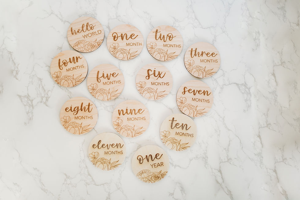 Thumbnail: Wooden Floral Milestone Discs