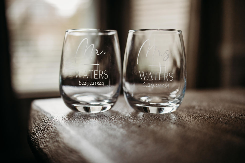 Thumbnail: Stemless Mr & Mrs Wine Glasses Set of 2