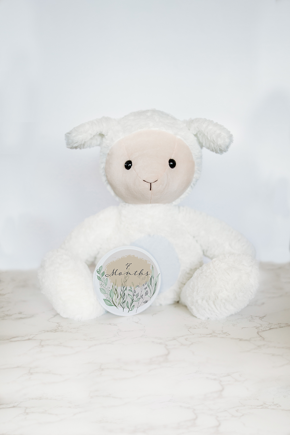 Thumbnail: Lamb Monthly Milestone Stuffed Animal - Sage Floral