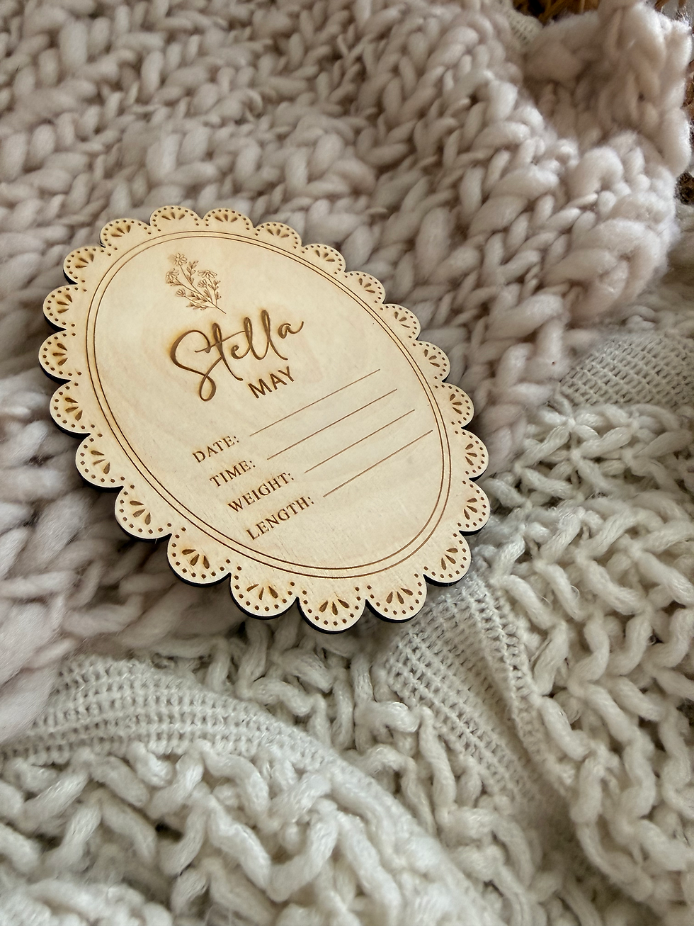 Thumbnail: Engraved Wooden Name Sign - Engraved cursive name sign