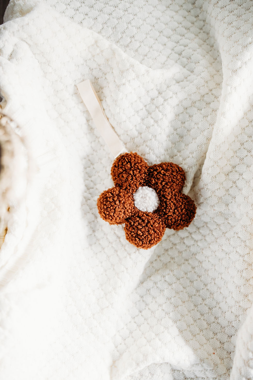 Thumbnail: Sherpa Floral Pacifier Holder - Desert Brown