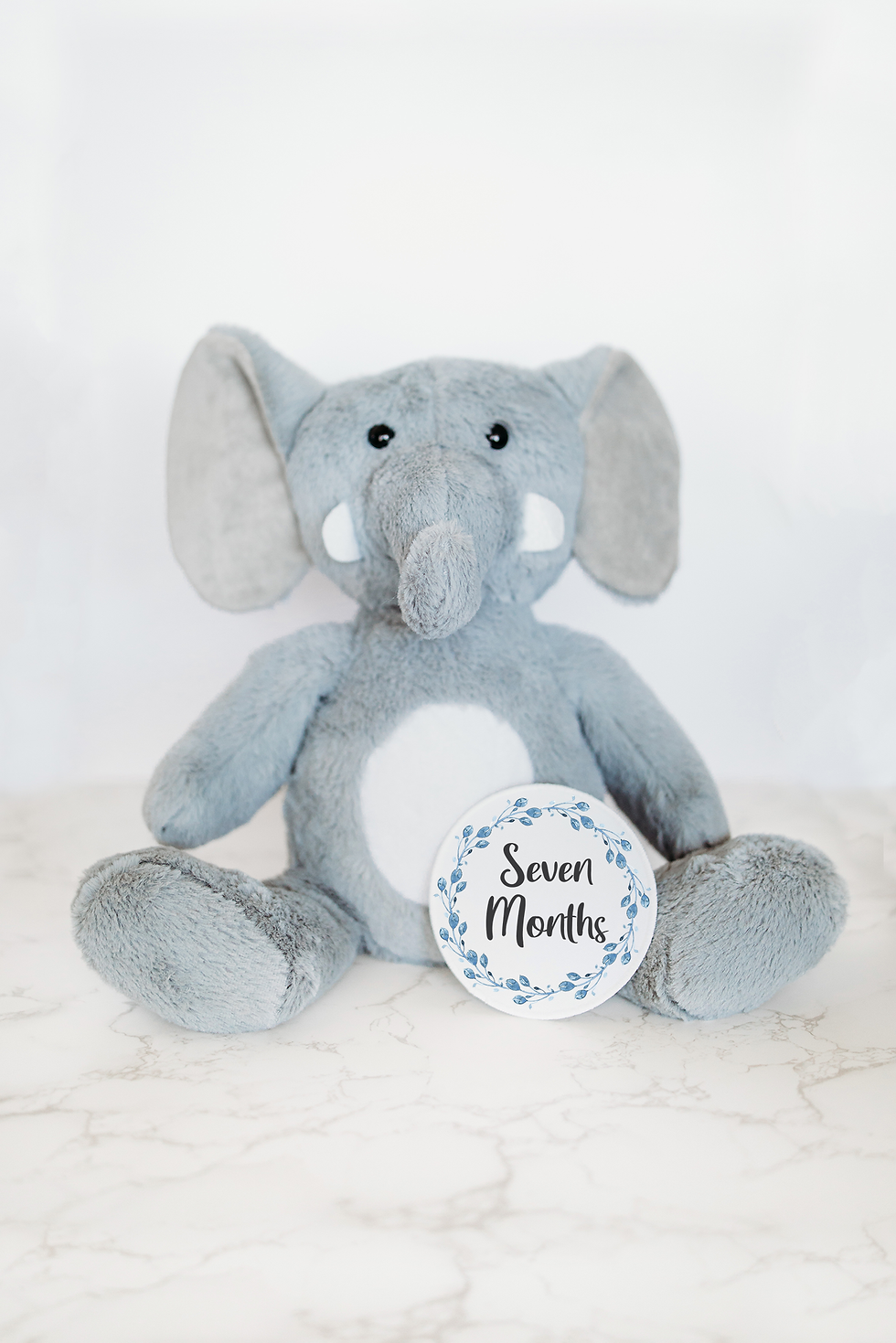 Thumbnail: Elephant Simple Floral Vine Monthly Milestone Stuffed Animal