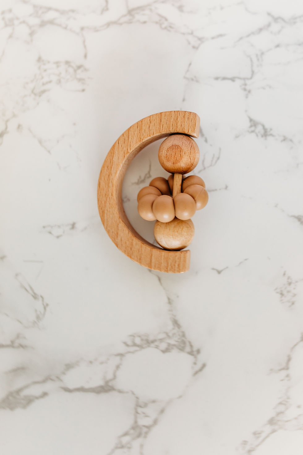 Thumbnail: Brown Personalized Baby Teether Rattle