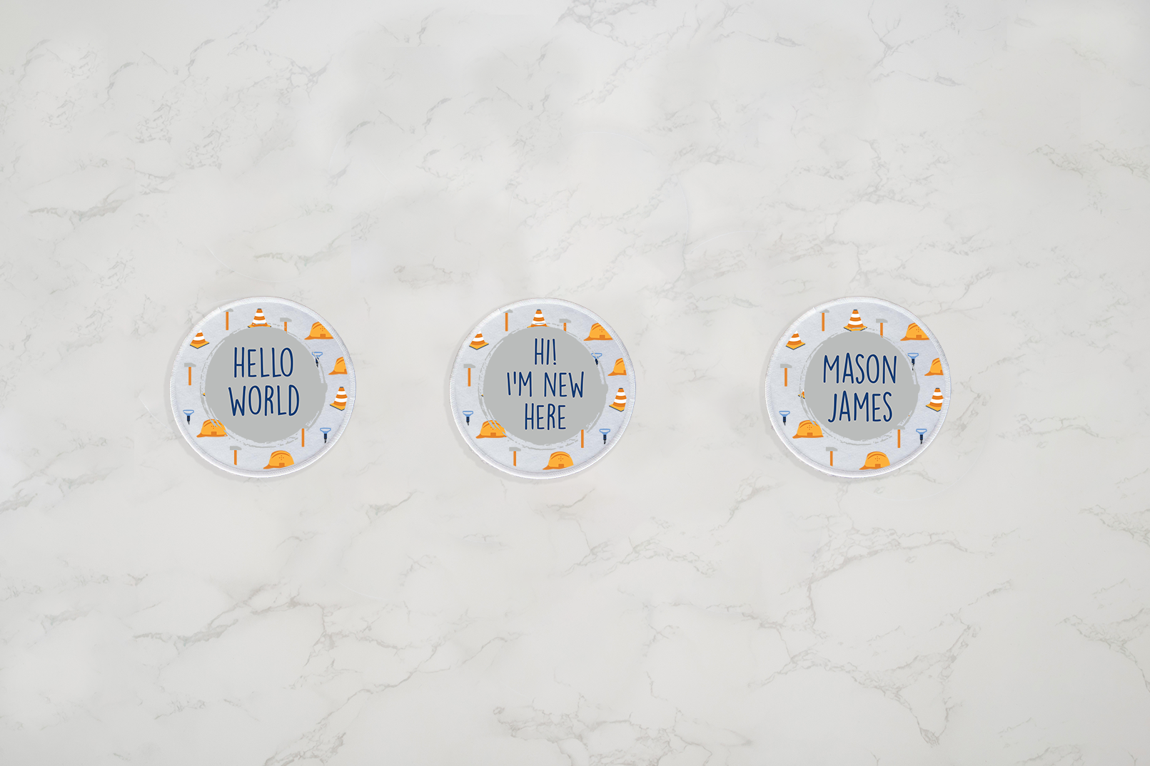 Construction Announcement Patches