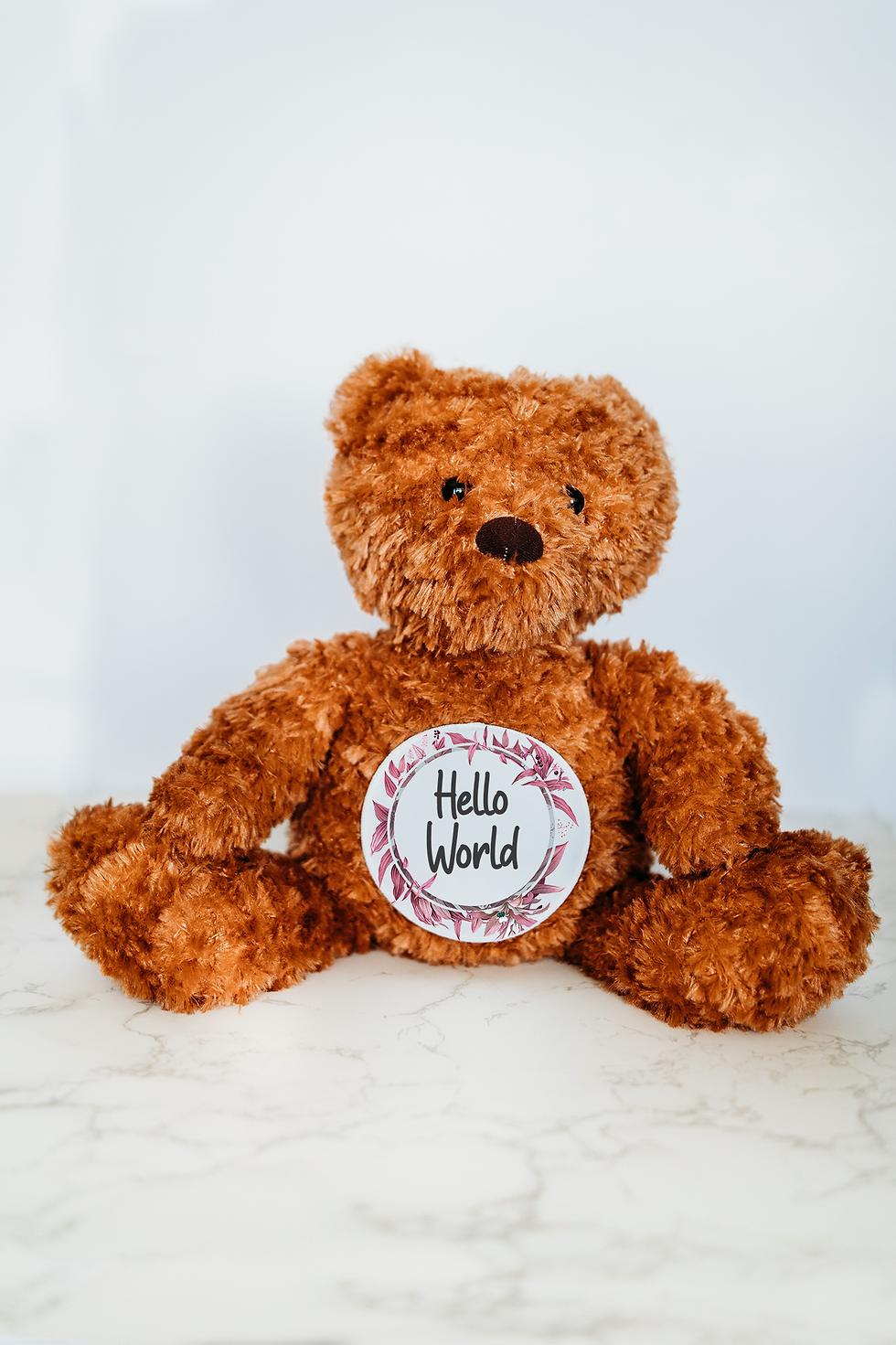 Thumbnail: Bear Pink Vine Floral Monthly Milestone Stuffed Animal
