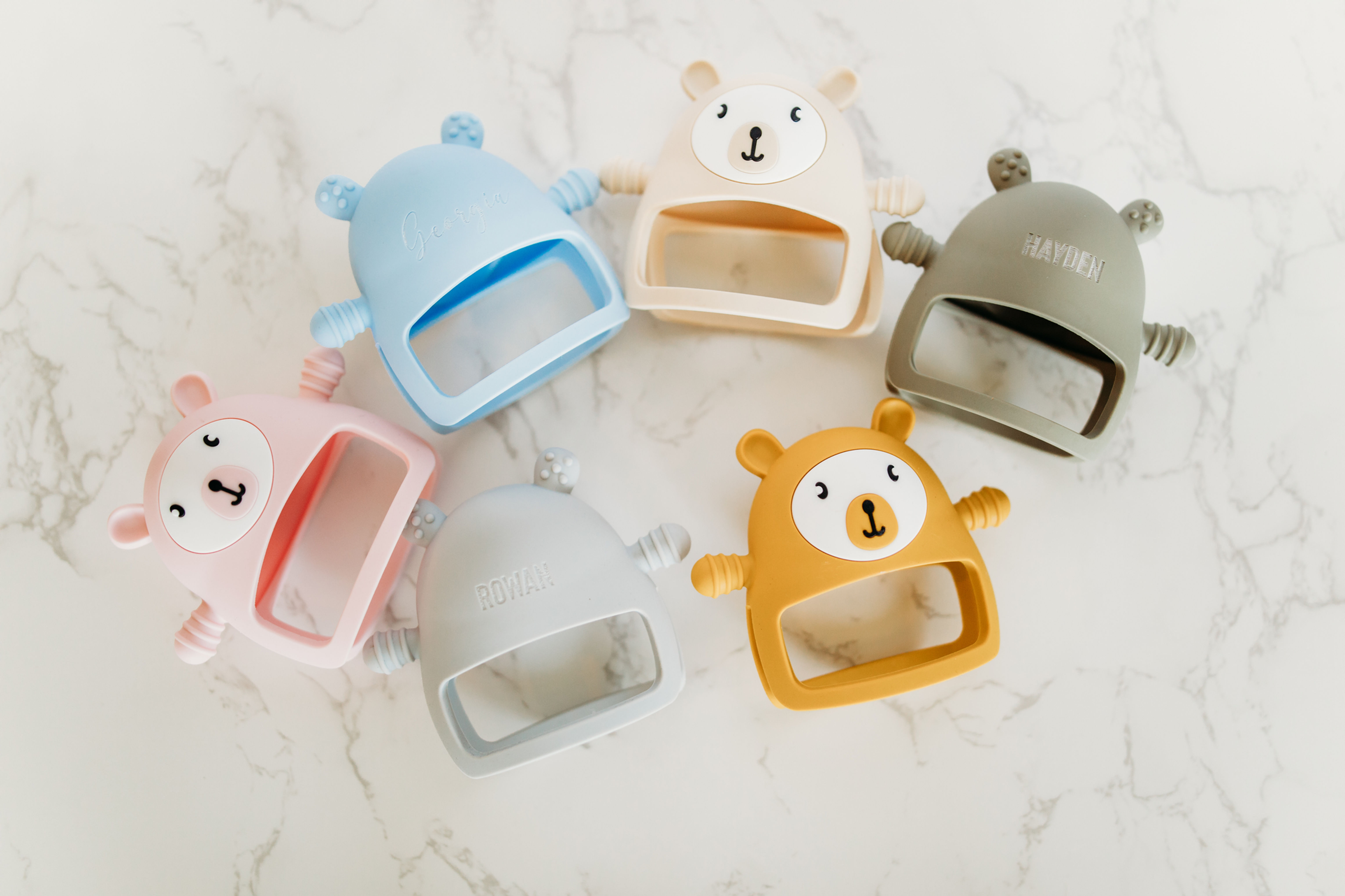 Personalized Silicone Bear Teether