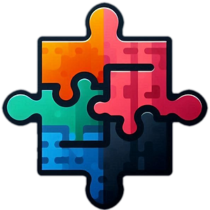 um quebra-cabeça composto por quatro peças interconectadas, cada uma com uma cor diferente: laranja, azul, verde e vermelho. O design é estilizado, com bordas arredondadas e sombreadas, criando um efeito tridimensional. As peças possuem texturas suaves e um gradiente que mistura tons mais claros e escuros de cada cor. Essa composição pode simbolizar colaboração, integração e diversidade. Ideal para ilustrar conceitos de inclusão, trabalho em equipe ou resolução de problemas