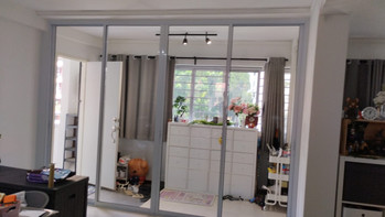 4 Panels Sliding Door c/w Tempered Glass (WPC/Clear)