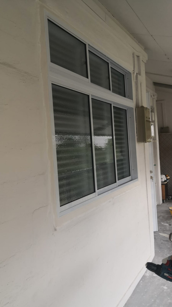 White Powder Coated Sliding Windows c/w Nashiji Glass and Cat-Proof Grilles-2