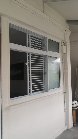 White Powder Coated Sliding Windows c/w Nashiji Glass and Cat-Proof Grilles-2