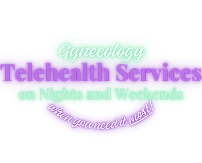 Promotion graphic: Gynecology telehealth services on nights and weekends — when you need it most — by Illinois Women’s Health & Wellness with appointments (Saturday and Sunday 2:00 - 6:00 pm).