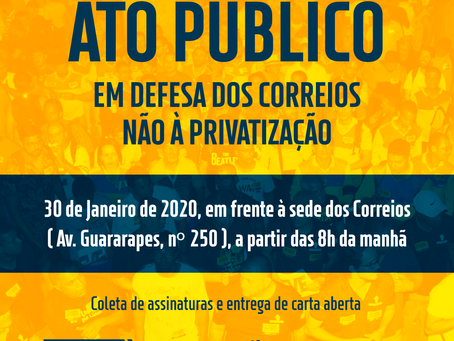 SINTECT-PE convoca ato Público em defesa dos Correios