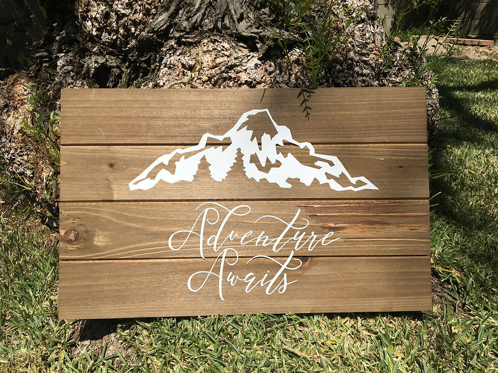 The Adventure Awaits - Rectangular Wooden Wall Decor