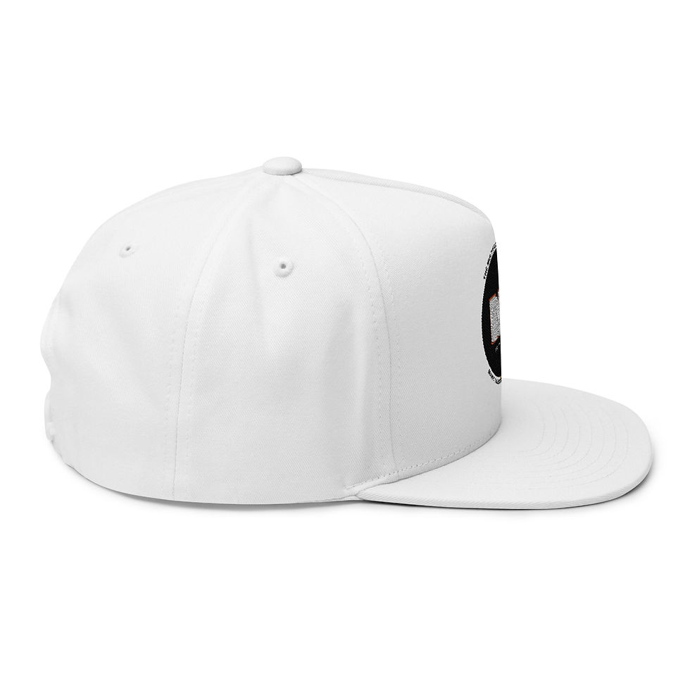 Thumbnail: Embroidered 'MP' Crown Flat Bill Cap — Snapback Logo Hat