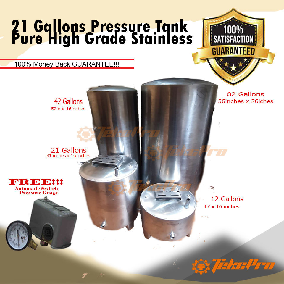 Thumbnail: Stainless Pressure Tank 21 Gallons 1.2mm Thickness Guage 16