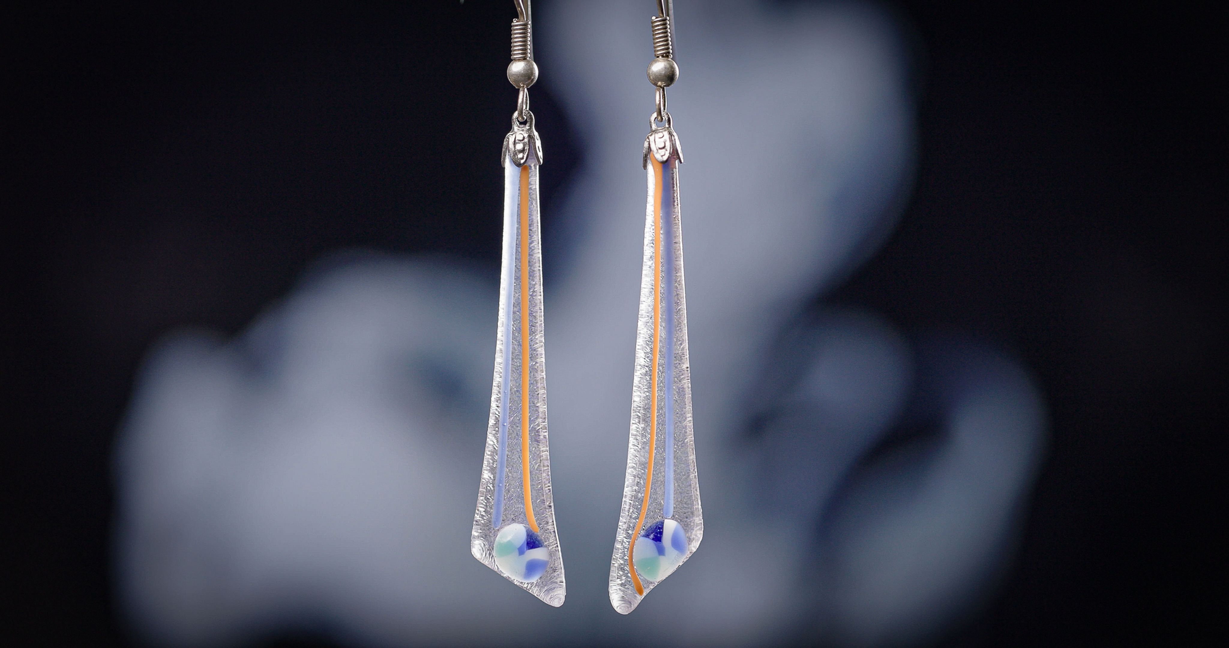 Orange Blue Earrings